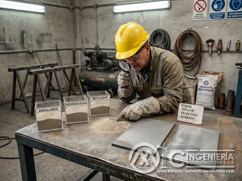 Forma de partícula para corte y limpieza de superficie en arenado en Bogotá, Colombia. Montajes, Ingeniería y Construcción. MIC SAS. Forma de partícula para corte y limpieza de superficie en arenado en Bogotá, Colombia. Montajes, Ingeniería y Construcción. MIC SAS.