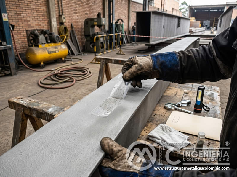 Cinta adhesiva para residuos de abrasivo en sandblasting en Bogotá, Colombia. Montajes, Ingeniería y Construcción. MIC SAS.