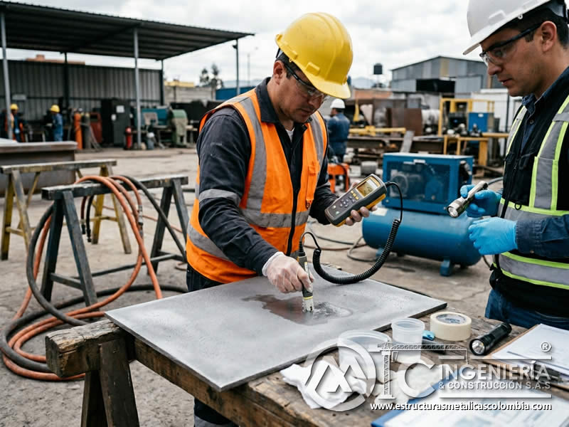 Conductividad para sales en superficie tras sandblasting en Bogotá, Colombia. Montajes, Ingeniería y Construcción. MIC SAS.