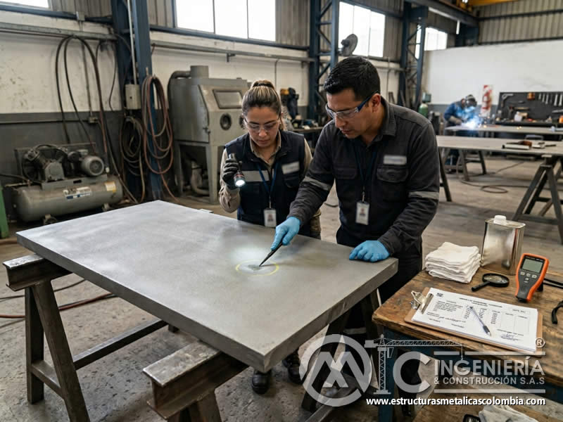 Contaminantes de sandblasting con manchas y grasa en Bogotá, Colombia. Montajes, Ingeniería y Construcción. MIC SAS.