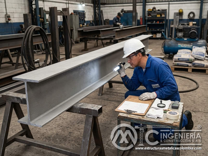 Control de limpieza de superficie tras sandblasting en Bogotá, Colombia. Montajes, Ingeniería y Construcción. MIC SAS.