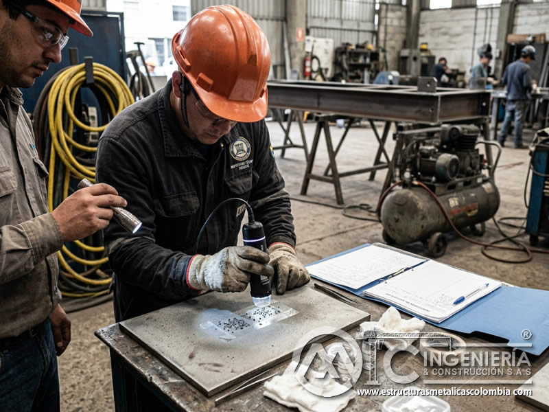 Microscopía de partículas de abrasivo tras sandblasting en Bogotá, Colombia. Montajes, Ingeniería y Construcción. MIC SAS.