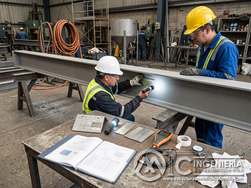 Especificaciones de calidad en registro de sandblasting en Bogotá, Colombia. Montajes, Ingeniería y Construcción. MIC SAS.