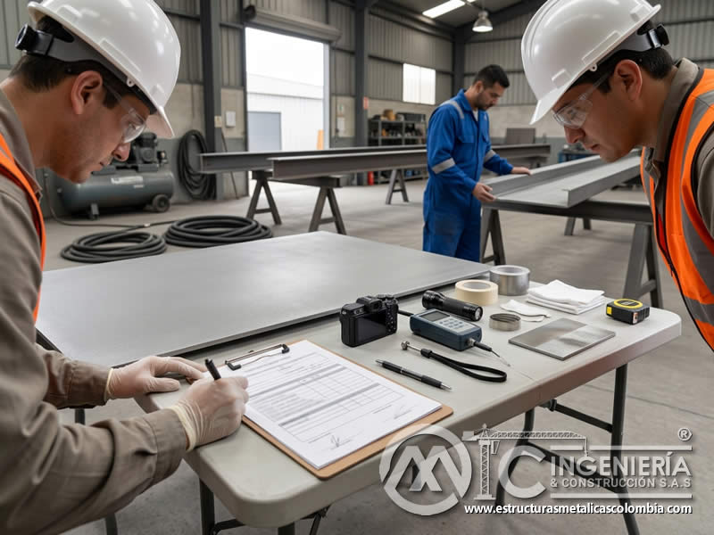 Formulario impreso de inspección de sandblasting en Bogotá, Colombia. Montajes, Ingeniería y Construcción. MIC SAS.