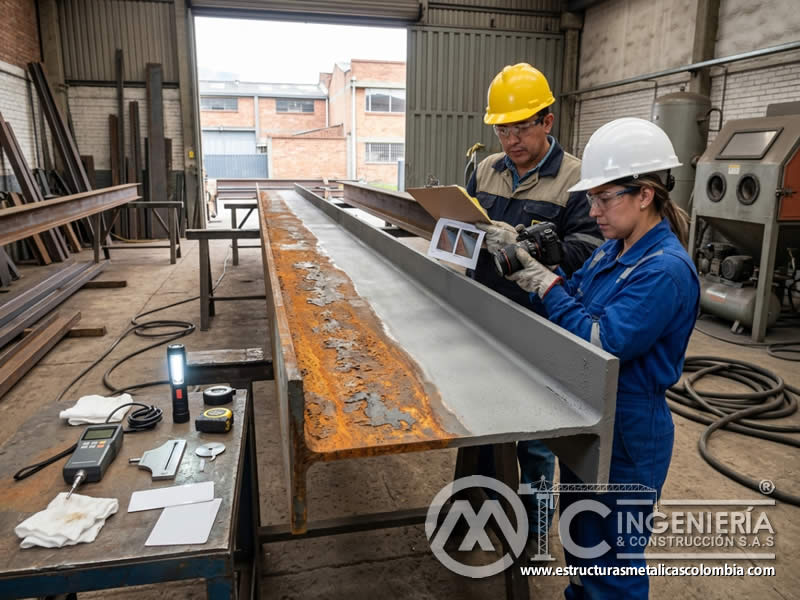 Fotografías antes y después del sandblasting en Bogotá, Colombia. Montajes, Ingeniería y Construcción. MIC SAS.
