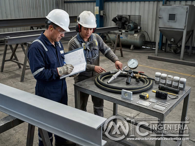 Parámetros operativos de sandblasting documentados en Bogotá, Colombia. Montajes, Ingeniería y Construcción. MIC SAS.