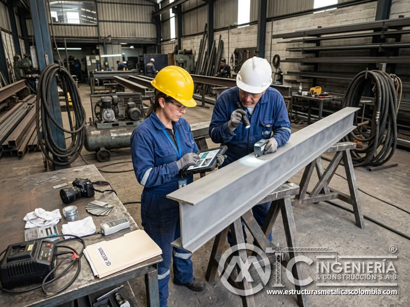 Registro digital de calidad de sandblasting en Bogotá, Colombia. Montajes, Ingeniería y Construcción. MIC SAS.