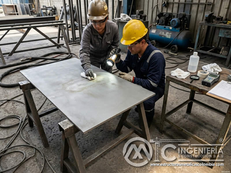 Contaminación por grasa y polvo tras sandblasting en Bogotá, Colombia. Montajes, Ingeniería y Construcción. MIC SAS.