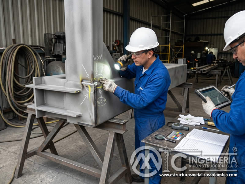 Inspección visual de defectos de sandblasting en Bogotá, Colombia. Montajes, Ingeniería y Construcción. MIC SAS.