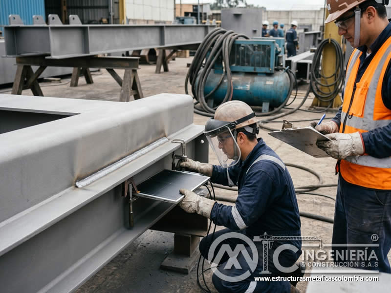 Radiografía de defectos en soldadura tras sandblasting en Bogotá, Colombia. Montajes, Ingeniería y Construcción. MIC SAS.