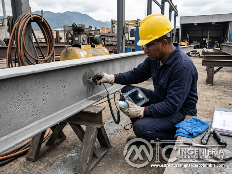 Ultrasonido para defectos internos tras sandblasting en Bogotá, Colombia. Montajes, Ingeniería y Construcción. MIC SAS.