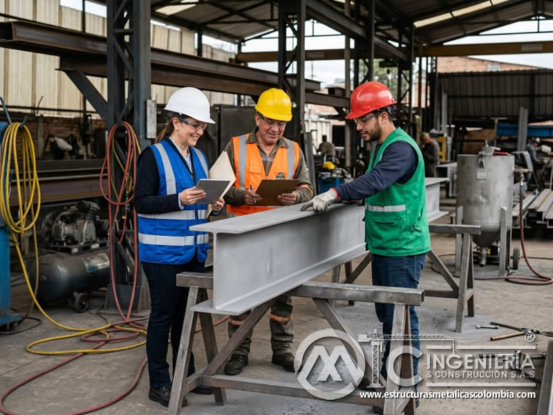 Aprobación del cliente de acabado uniforme con sandblasting en Bogotá, Colombia. Montajes, Ingeniería y Construcción. MIC SAS.