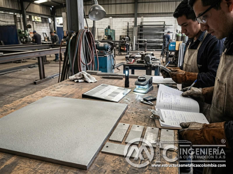 Comparación de muestras de uniformidad en sandblasting en Bogotá, Colombia. Montajes, Ingeniería y Construcción. MIC SAS.