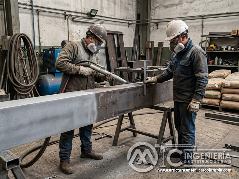 Distancia de boquilla para uniformidad en sandblasting en Bogotá, Colombia. Montajes, Ingeniería y Construcción. MIC SAS.