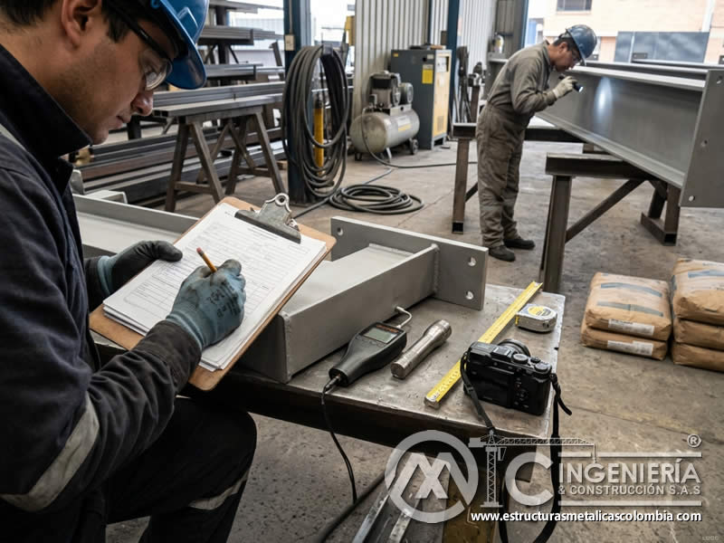 Documentación de inspección de uniformidad en sandblasting en Bogotá, Colombia. Montajes, Ingeniería y Construcción. MIC SAS.