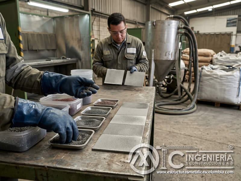 Granulometría del abrasivo para uniformidad en sandblasting en Bogotá, Colombia. Montajes, Ingeniería y Construcción. MIC SAS.
