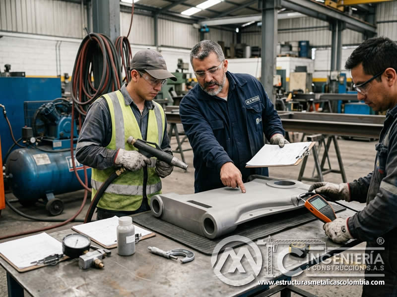 Optimización de uniformidad de acabado con sandblasting en Bogotá, Colombia. Montajes, Ingeniería y Construcción. MIC SAS.