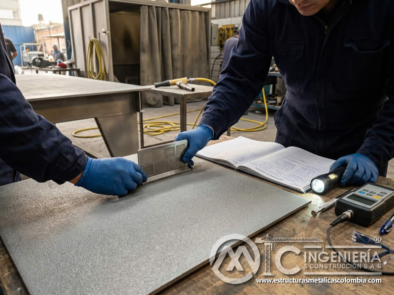Rugosidad uniforme y perfil de superficie en sandblasting en Bogotá, Colombia. Montajes, Ingeniería y Construcción. MIC SAS.