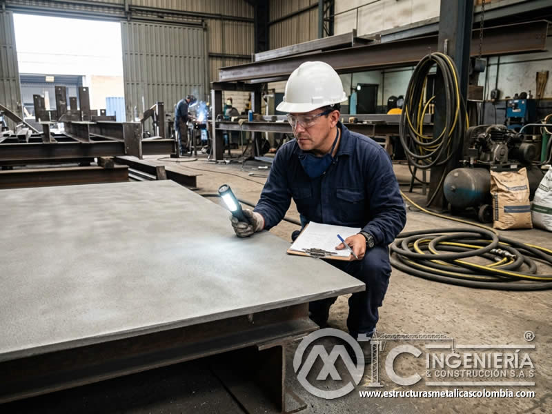 Evaluación de uniformidad del acabado por sandblasting en Bogotá, Colombia. Montajes, Ingeniería y Construcción. MIC SAS.