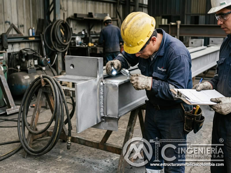Inspección de bordes y soldaduras con sandblasting en Bogotá, Colombia. Montajes, Ingeniería y Construcción. MIC SAS.