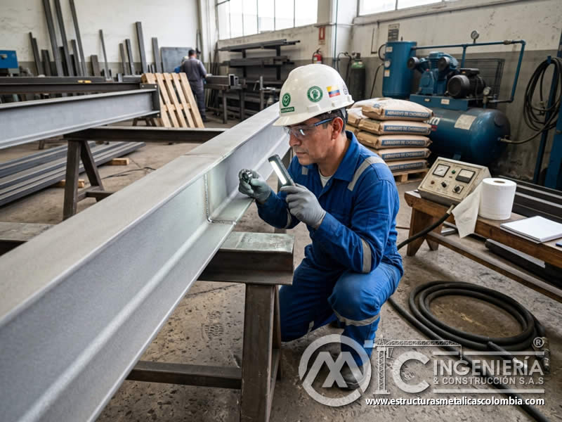 Inspección de limpieza de superficie por sandblasting en Bogotá, Colombia. Montajes, Ingeniería y Construcción. MIC SAS.