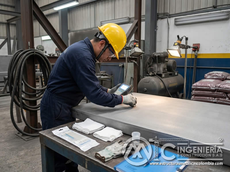 Medición de contaminación superficial tras sandblasting en Bogotá, Colombia. Montajes, Ingeniería y Construcción. MIC SAS.