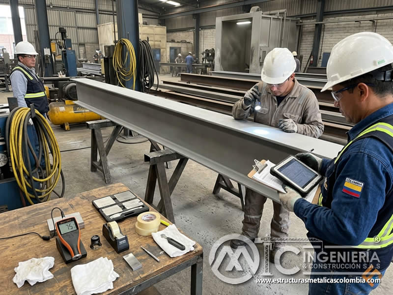 Registro de inspección de superficie por sandblasting en Bogotá, Colombia. Montajes, Ingeniería y Construcción. MIC SAS.