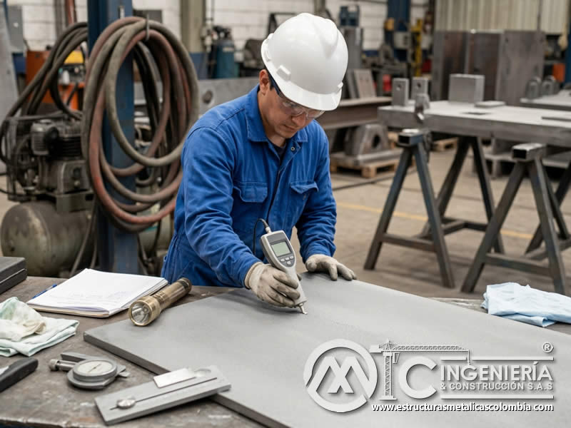 Rugosímetro para medición de perfil por sandblasting en Bogotá, Colombia. Montajes, Ingeniería y Construcción. MIC SAS.