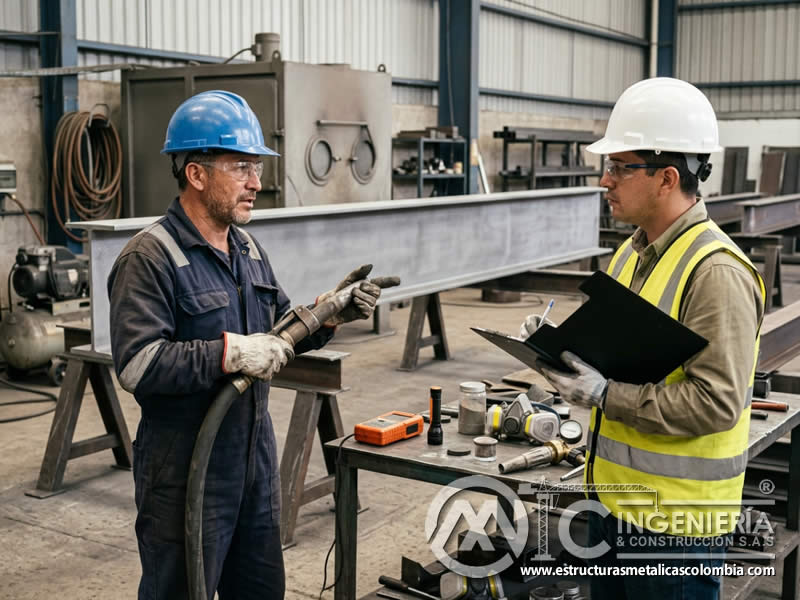Entrevista a operario sobre equipo de sandblasting en Bogotá, Colombia. Montajes, Ingeniería y Construcción. MIC SAS.