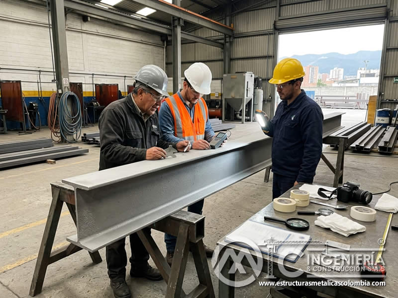 Inspección del cliente de superficie con sandblasting en Bogotá, Colombia. Montajes, Ingeniería y Construcción. MIC SAS.