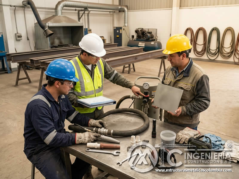 Problemas de equipo y mantenimiento de sandblasting en Bogotá, Colombia. Montajes, Ingeniería y Construcción. MIC SAS.