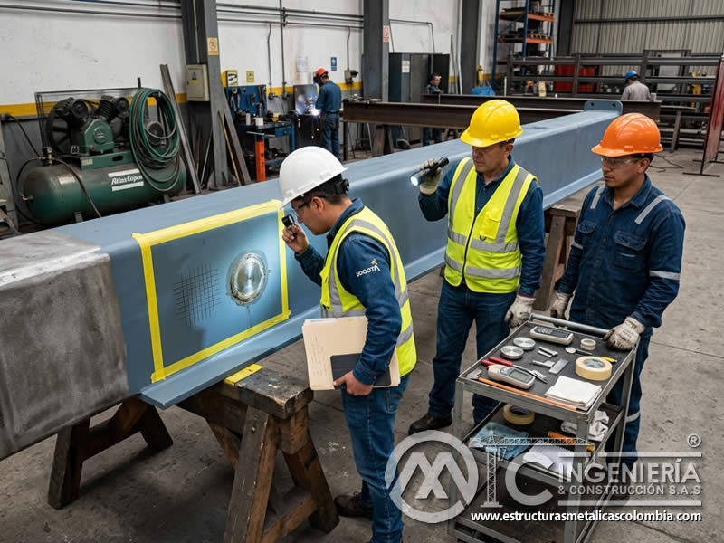Aprobación de adherencia de recubrimiento tras sandblasting en Bogotá, Colombia. Montajes, Ingeniería y Construcción. MIC SAS.