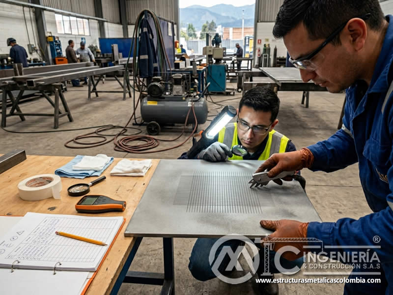 Corte enrejado en recubrimiento tras sandblasting en Bogotá, Colombia. Montajes, Ingeniería y Construcción. MIC SAS.