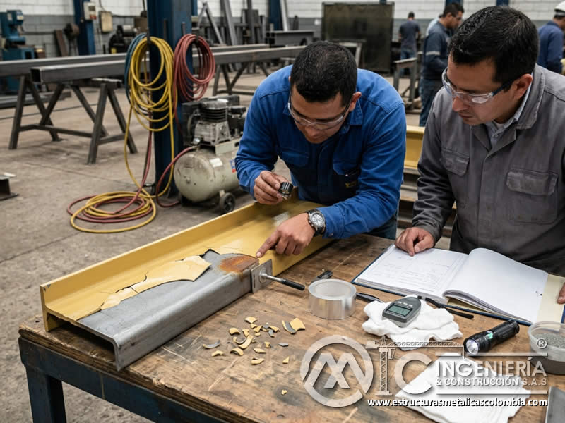 Análisis de fallos de adherencia tras sandblasting en Bogotá, Colombia. Montajes, Ingeniería y Construcción. MIC SAS.