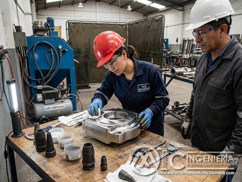 Acabado pulido de sandblasting para precisión en Bogotá, Colombia. Montajes, Ingeniería y Construcción. MIC SAS.