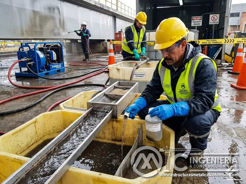 Residuos líquidos de hydroblasting y control ambiental en Bogotá, Colombia. Montajes, Ingeniería y Construcción. MIC SAS.