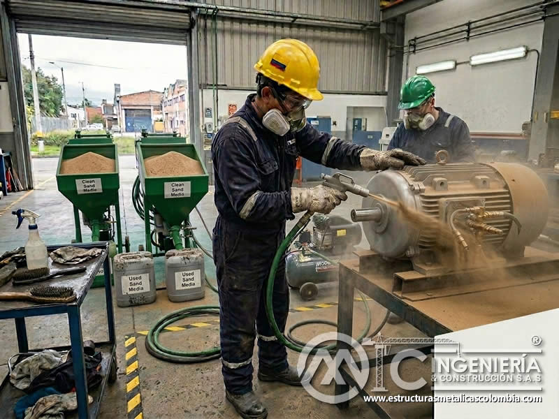 Aplicación de chorro de esponja en maquinaria en Bogotá, Colombia. Montajes, Ingeniería y Construcción. MIC SAS. Aplicación de chorro de esponja en maquinaria en Bogotá, Colombia. Montajes, Ingeniería y Construcción. MIC SAS.