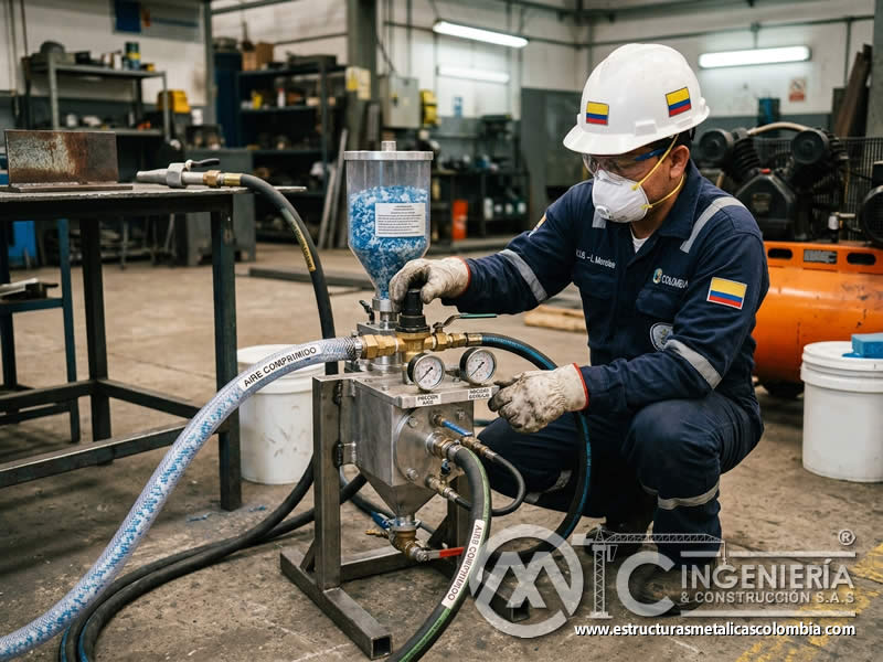 Control de presión en operación de chorro de esponja en Bogotá, Colombia. Montajes, Ingeniería y Construcción. MIC SAS. Control de presión en operación de chorro de esponja en Bogotá, Colombia. Montajes, Ingeniería y Construcción. MIC SAS.