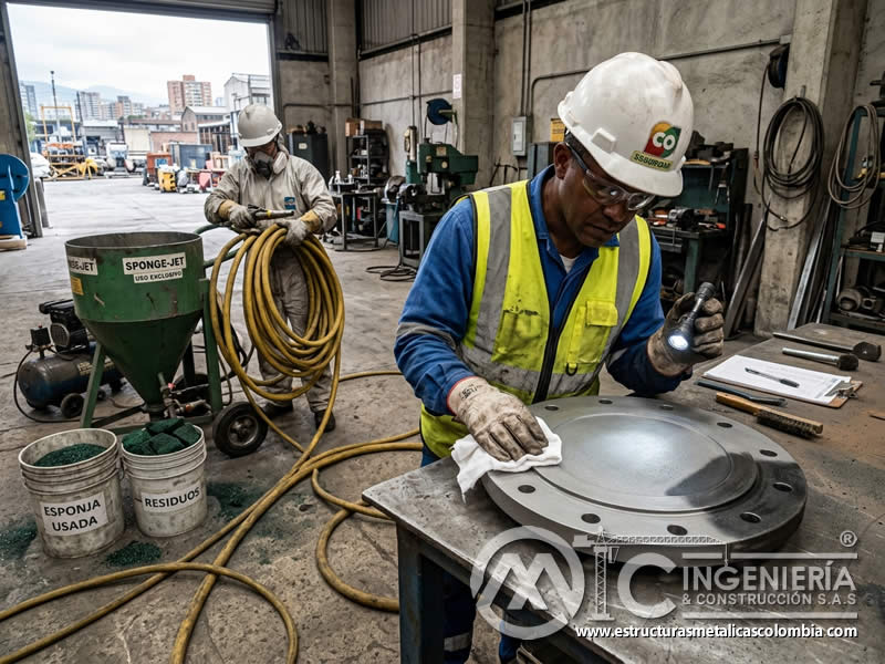 Inspección final de superficie con chorro de esponja en Bogotá, Colombia. Montajes, Ingeniería y Construcción. MIC SAS. Inspección final de superficie con chorro de esponja en Bogotá, Colombia. Montajes, Ingeniería y Construcción. MIC SAS.