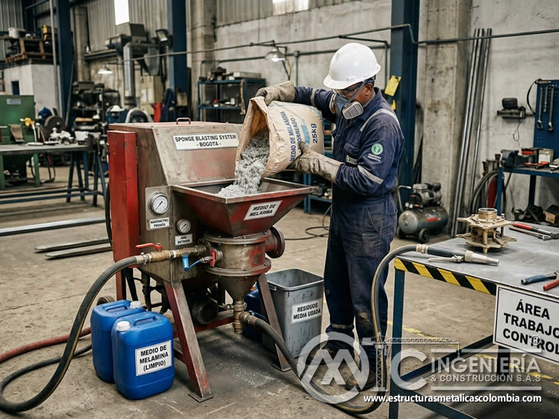 Limpieza de superficies delicadas con chorro de esponja en Bogotá, Colombia. Montajes, Ingeniería y Construcción. MIC SAS. Limpieza de superficies delicadas con chorro de esponja en Bogotá, Colombia. Montajes, Ingeniería y Construcción. MIC SAS.