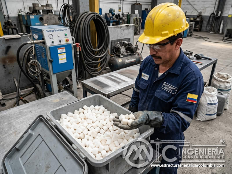 Remoción de suciedad con chorro de esponja en metal en Bogotá, Colombia. Montajes, Ingeniería y Construcción. MIC SAS. Remoción de suciedad con chorro de esponja en metal en Bogotá, Colombia. Montajes, Ingeniería y Construcción. MIC SAS.