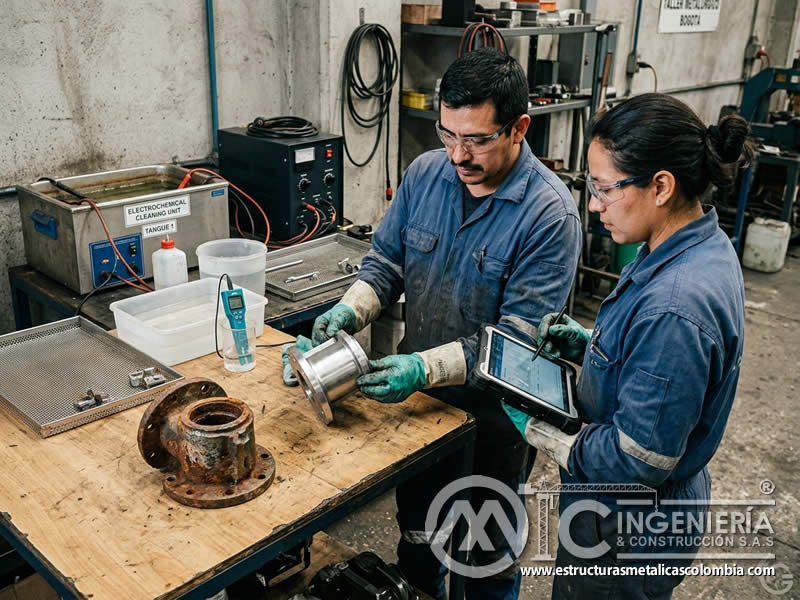 Resultado de electro cleaning con limpieza controlada en Bogotá, Colombia. Montajes, Ingeniería y Construcción. MIC SAS.