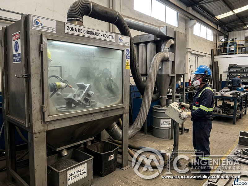 Cabina de granallado sin polvo industrial en Bogotá, Colombia. Montajes, Ingeniería y Construcción. MIC SAS. Cabina de granallado sin polvo industrial en Bogotá, Colombia. Montajes, Ingeniería y Construcción. MIC SAS.
