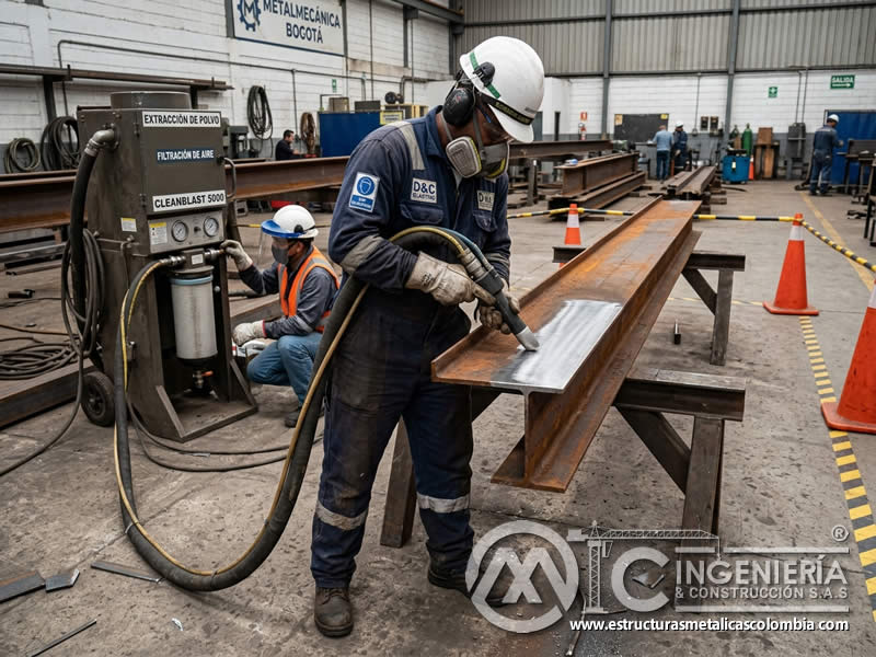 Granallado sin polvo para limpieza metálica en Bogotá, Colombia. Montajes, Ingeniería y Construcción. MIC SAS. Granallado sin polvo para limpieza metálica en Bogotá, Colombia. Montajes, Ingeniería y Construcción. MIC SAS.
