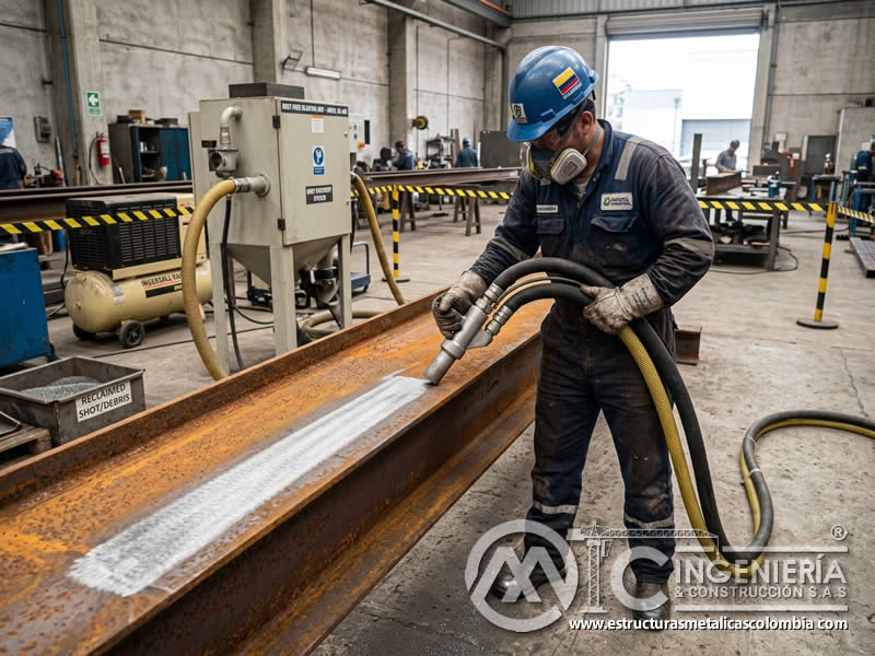 Limpieza de óxido con granallado sin polvo en Bogotá, Colombia. Montajes, Ingeniería y Construcción. MIC SAS. Limpieza de óxido con granallado sin polvo en Bogotá, Colombia. Montajes, Ingeniería y Construcción. MIC SAS.