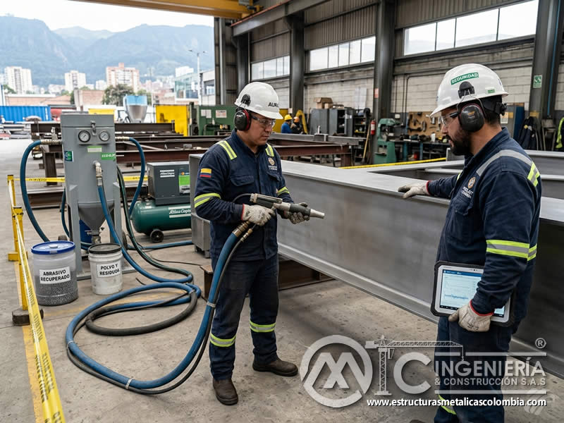 Resultado de granallado sin polvo controlado en Bogotá, Colombia. Montajes, Ingeniería y Construcción. MIC SAS. Resultado de granallado sin polvo controlado en Bogotá, Colombia. Montajes, Ingeniería y Construcción. MIC SAS.