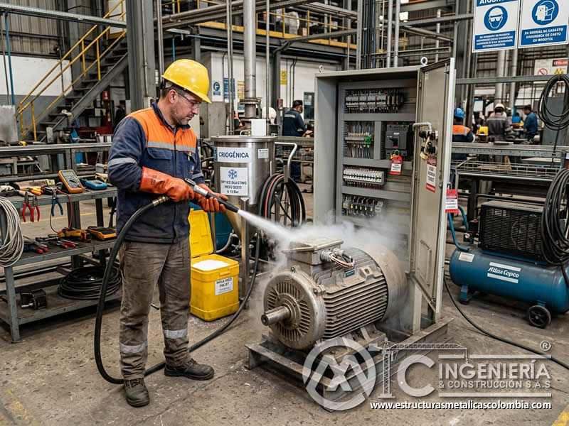 Limpieza de equipos eléctricos con dry ice blasting en Bogotá, Colombia. Montajes, Ingeniería y Construcción. MIC SAS. Limpieza de equipos eléctricos con dry ice blasting en Bogotá, Colombia. Montajes, Ingeniería y Construcción. MIC SAS.