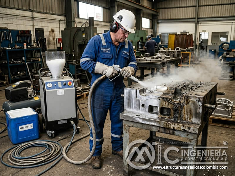 Limpieza de moldes con dry ice blasting industrial en Bogotá, Colombia. Montajes, Ingeniería y Construcción. MIC SAS. Limpieza de moldes con dry ice blasting industrial en Bogotá, Colombia. Montajes, Ingeniería y Construcción. MIC SAS.