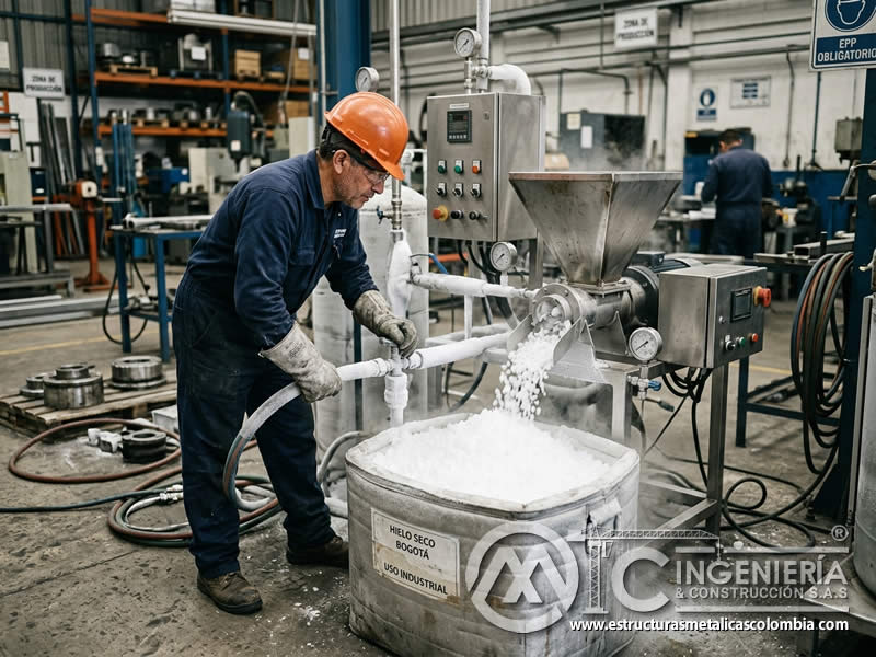 Producción de hielo seco para sandblasting y limpieza en Bogotá, Colombia. Montajes, Ingeniería y Construcción. MIC SAS. Producción de hielo seco para sandblasting y limpieza en Bogotá, Colombia. Montajes, Ingeniería y Construcción. MIC SAS.