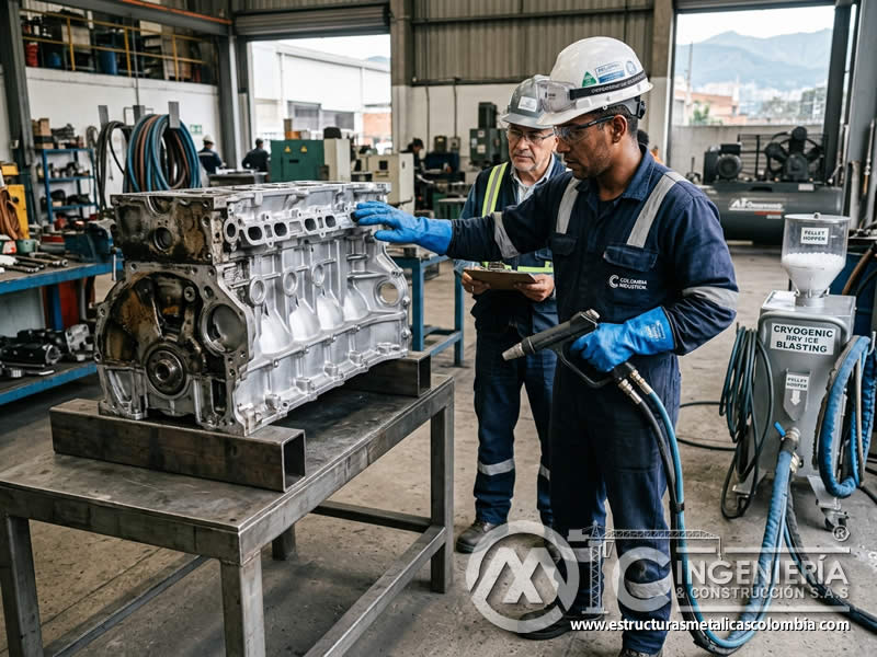Resultado de limpieza con hielo seco tipo sandblasting en Bogotá, Colombia. Montajes, Ingeniería y Construcción. MIC SAS. Resultado de limpieza con hielo seco tipo sandblasting en Bogotá, Colombia. Montajes, Ingeniería y Construcción. MIC SAS.